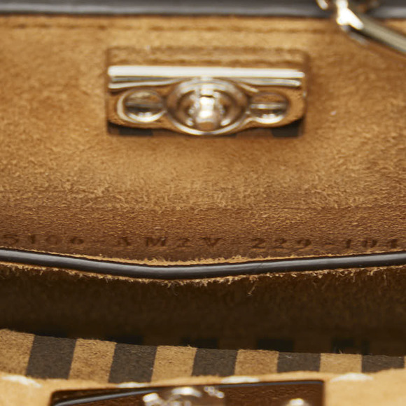 Fendi Peekaboo Suede Python 2WAY Mini Handbag Brown - Picture 8 of 9